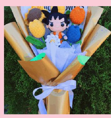 Buquê Goku em crochê feito à mão