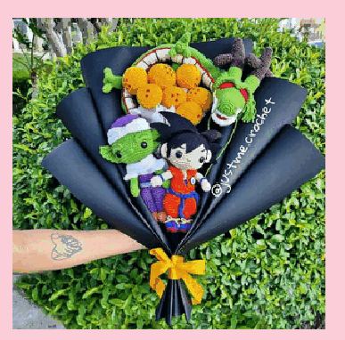 Buque dragon ball em crochê feito à mão