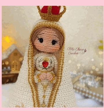 Nossa senhora em crochê feito à mão