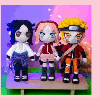 Kit Naruto em crochê feito à mão