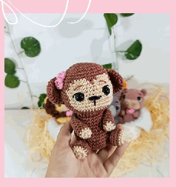 Macaco em crochê feito à mão