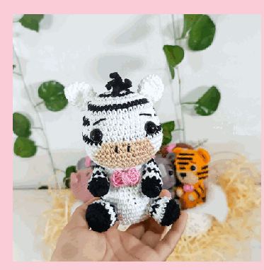 Zebra em crochê feito à mão